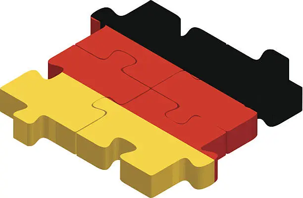 Vector illustration of German Flag in puzzle