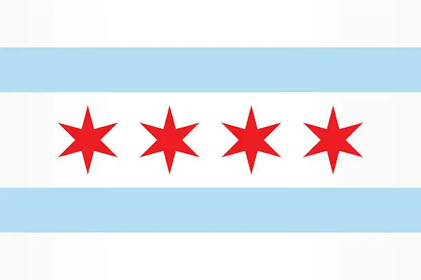 Vector illustration of Flag Chicago