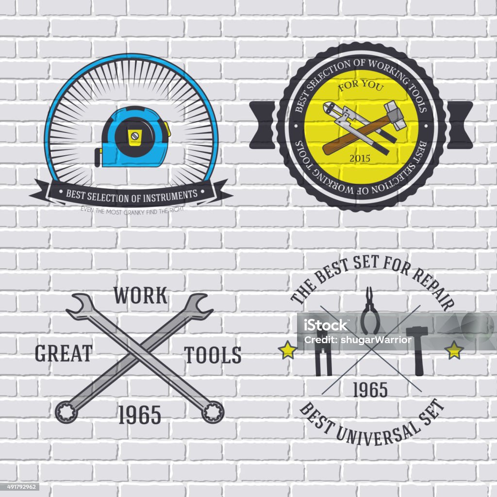 Tools Labels Design Work Tools Set Label Template Of Emblem Elements Stock Illustration ...
