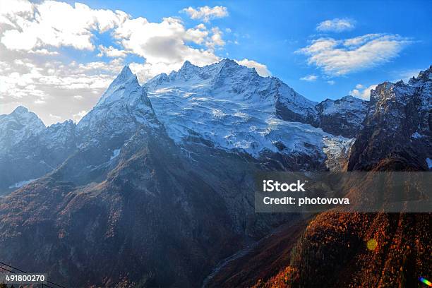 Landscape Of Mountains Stock Photo - Download Image Now - 2015, Blue, Crag