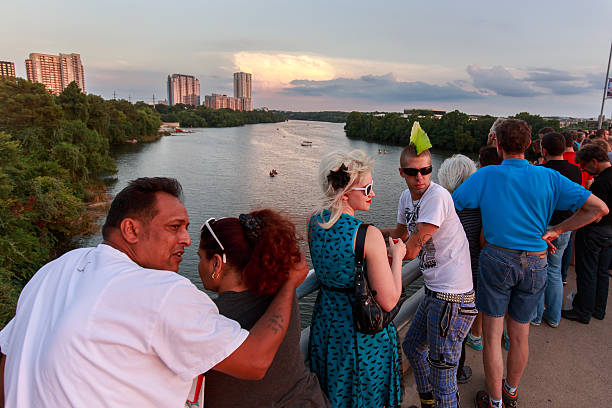 ponte de congress street, austin - mohawk river imagens e fotografias de stock