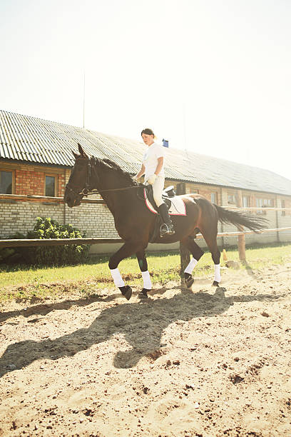 istock Woman riding on her horse 491800756
