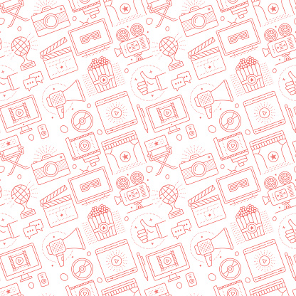 Seamless pattern background vector illustration for cinema, movie, recording and watching compositions.