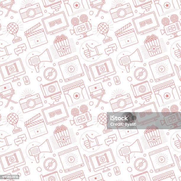 Seamless Cinema Pattern Stock Illustration - Download Image Now - Movie, Pattern, Movie Theater