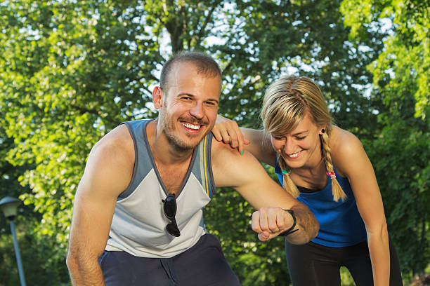 istock Couple doing some exercise/running/jogging in the park. 491803400