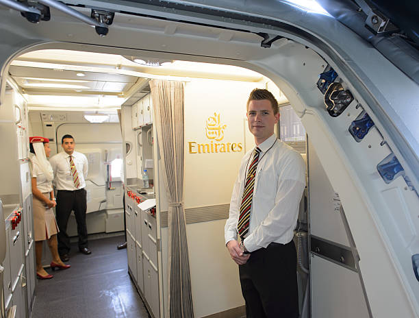 Emirates Airbus A380 interior stock photo