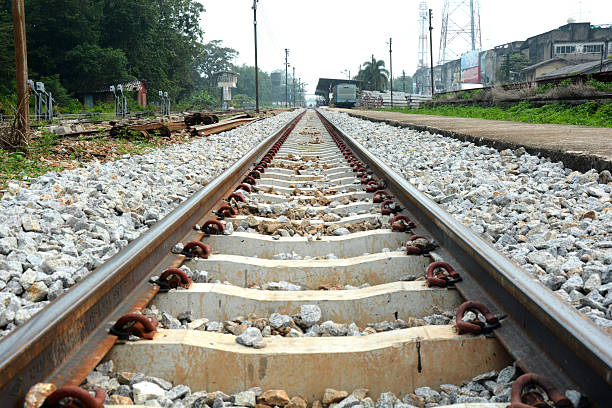 istock railway track at train station 491813494