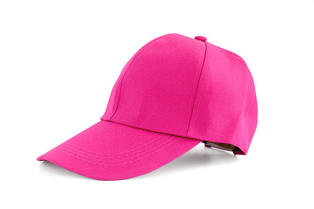 istock Girly pink fabric cap on white background 491814618