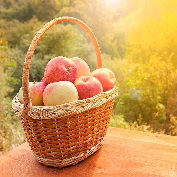 istock apples in a basket on wooden table 491817542