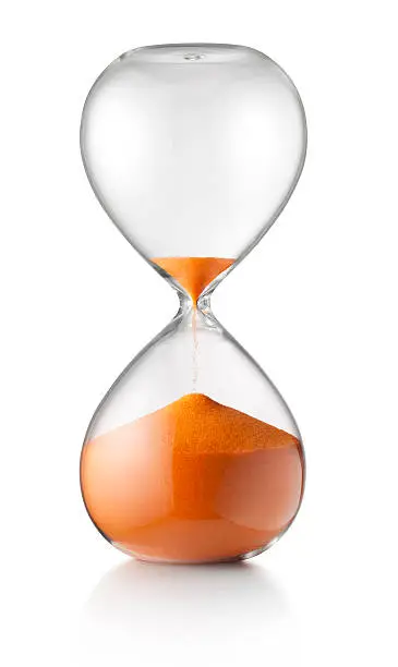 Hourglass. Concept image. Photo with clipping path.