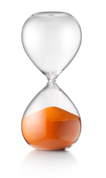 Time expired. Hourglass Hourglass. Concept image. Photo with clipping path. half past stock pictures, royalty-free photos & images