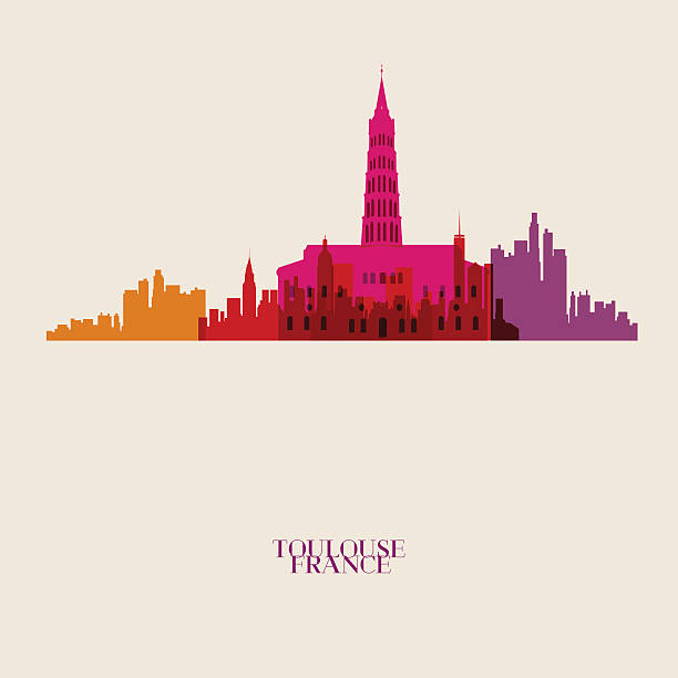 stockillustraties, clipart, cartoons en iconen met vector silhouettes of the city - toulouse