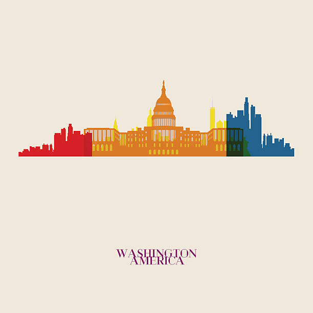 Vector silhouettes of the city Vector silhouettes of the city washington dc illustrations stock illustrations