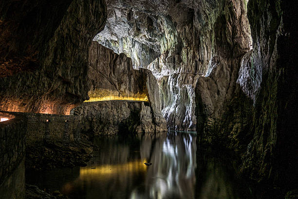 skocjan las cuevas, patrimonio natural, en eslovenia - formación karst fotografías e imágenes de stock