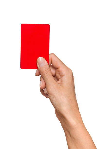 Hand Holding Red Card stock photo