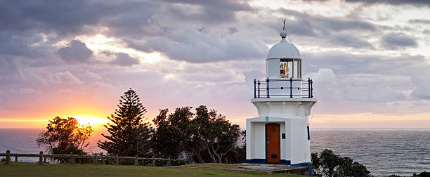 Ballina Lighthouse Panorama stock photo