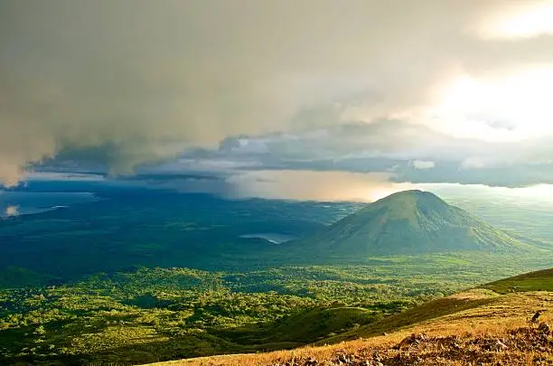 Volcano in Nicaragua view in the late afternoon sun.