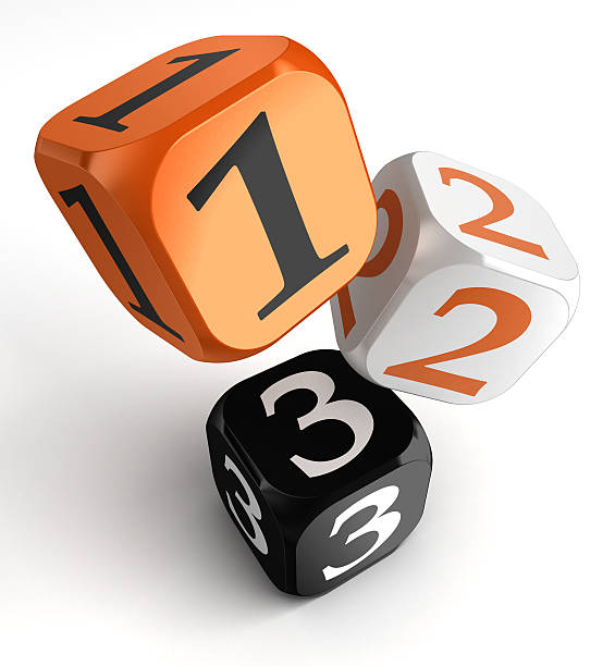 istock one, two and three numbers on orange black dice blocks 491840487