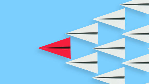 istock Leadership illustration of paper plane leader 491841092