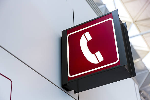 istock Telephone sign Lightbox in the airport 491841310
