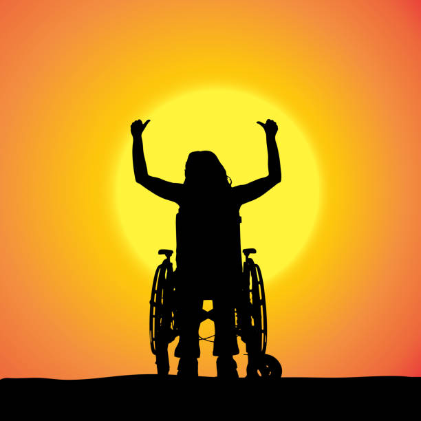 istock Vector silhouettes of woman in a wheelchair. 491841729