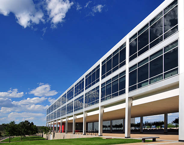 Colorado Springs, Colorado, USA: United States Air Force Academy / USAFA - Vandenberg Hall - cadet quarters - building with empty ground floor - photo by M.Torres
