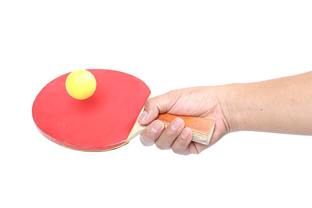 istock Table tennis racket and ball on a white background 491841932
