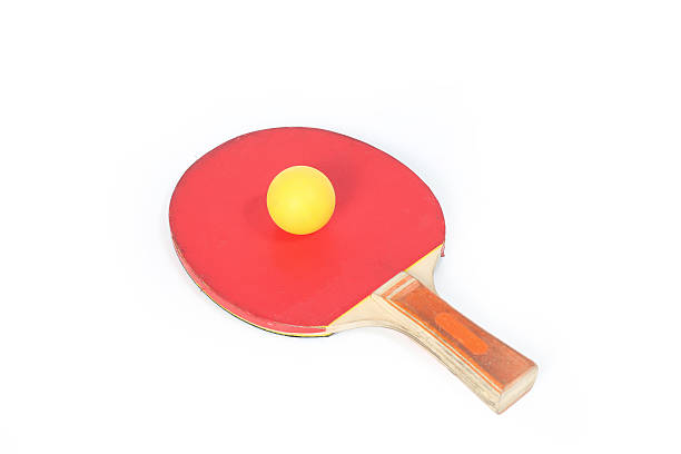 istock Table tennis racket and ball on a white background 491842112