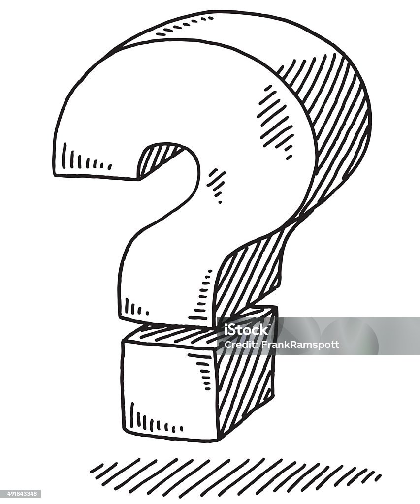 Bold Question Mark Sign Drawing Hand-drawn vector drawing of a Bold Question Mark Sign. Black-and-White sketch on a transparent background (.eps-file). Included files are EPS (v10) and Hi-Res JPG. Question Mark stock vector