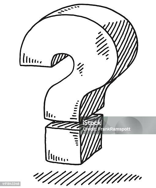 Bold Question Mark Sign Drawing Stock Illustration - Download Image Now - Question Mark, Drawing - Art Product, Line Art