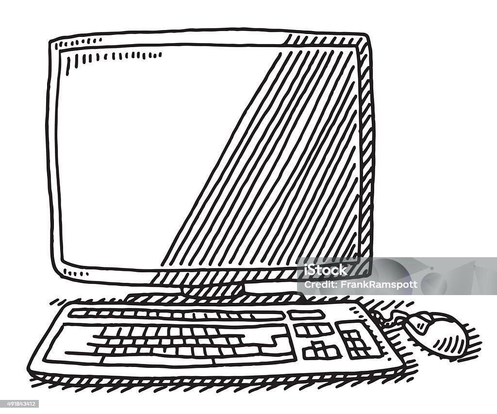 Ilustración de Un Monitor De Computadora Teclado Ratón Dibujo y más  Vectores Libres de Derechos de Ordenador - Ordenador, Dibujo, 2015 - iStock