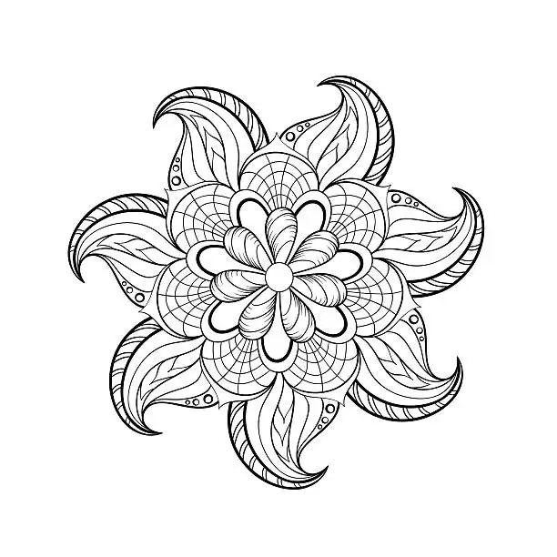 Vector illustration of Tribal Arabic, Indian Mandala. Hand drawn vin