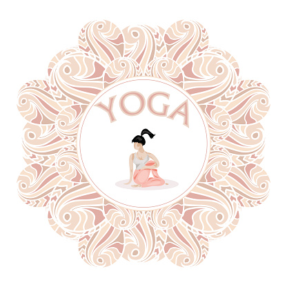 istock Yoga pose vector logo 491853412
