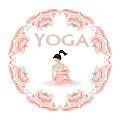 istock Yoga pose vector logo 491853604