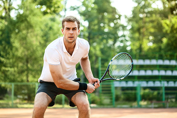 Concept for male tennis player stock photo