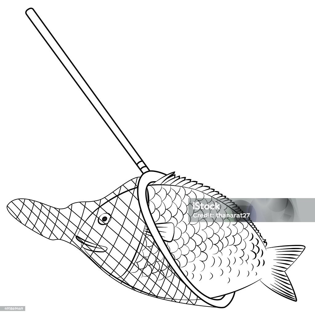 Fishing Net And Fish Stock Illustration - Download Image Now - Animal,  Blue, Fisher - Role - iStock