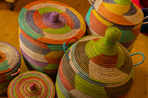 Traditional handmade bamboo basket