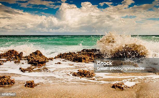 Waves Crashing Against The Rocks Stock Photo - Download Image Now - Florida - US State, Island, Atlantic Ocean