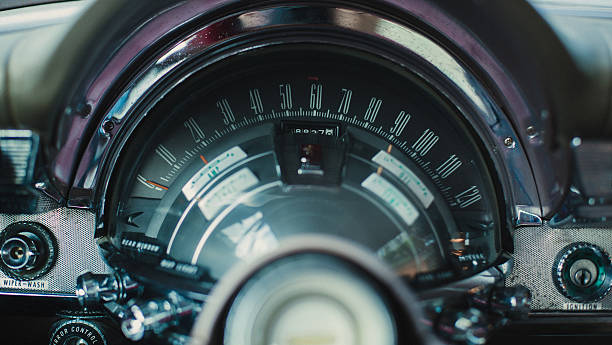 istock Classic Dashboard Interior of Vintage Car 491872139