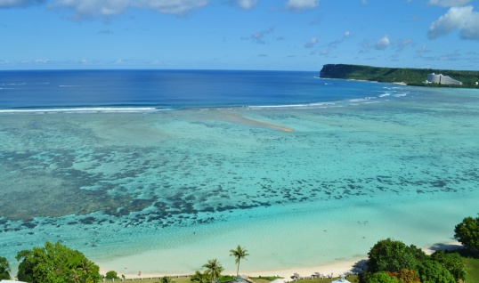 Tropical Tumon Bay in the tropical Pacific island of Guam, famous for its snorkeling.