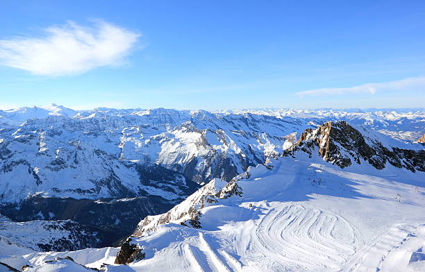 The Glacier – Freedom at 3,000 Metres, Skiing Resort. stock photo
