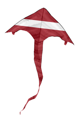 Latvia Flag Kite isolated on white