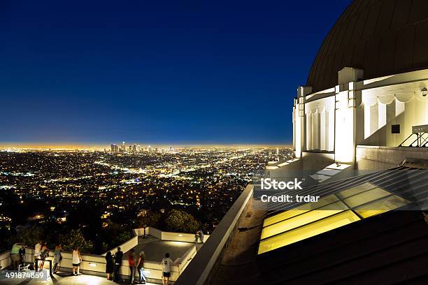 Los Angeles Skyline And Griffith Observatory At Night Stock Photo - Download Image Now