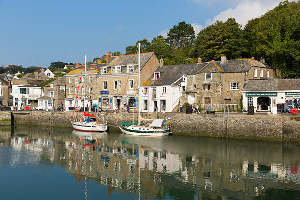 Padstow,Cornwall, England - September 8, 2015: Beautiful late summer sun and calm fine weather drew visitors to the harbour and coast at Padstow, Cornwall, England UK