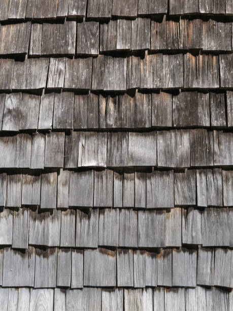 istock Wooden shingles at an alpine hut 491875588