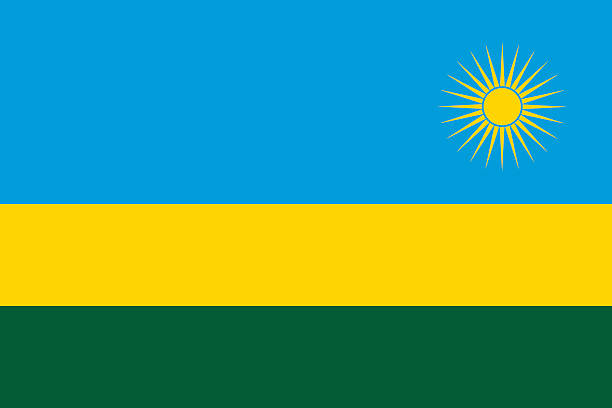 illustrazioni stock, clip art, cartoni animati e icone di tendenza di bandiera del ruanda - ruanda