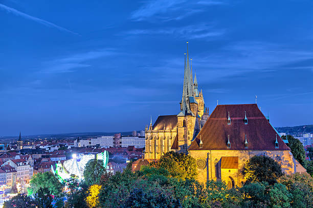 St Severus Church in the evening, Erfurt, Thuringia, Germany
