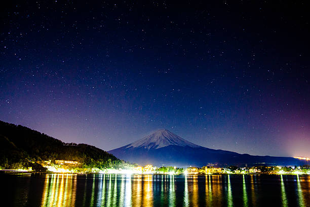 istock Night scene at Mt.fuji view 491889877