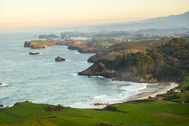 Coastal Landscape in the Council of Llanes (Asturias) you can see the beach of Toranda