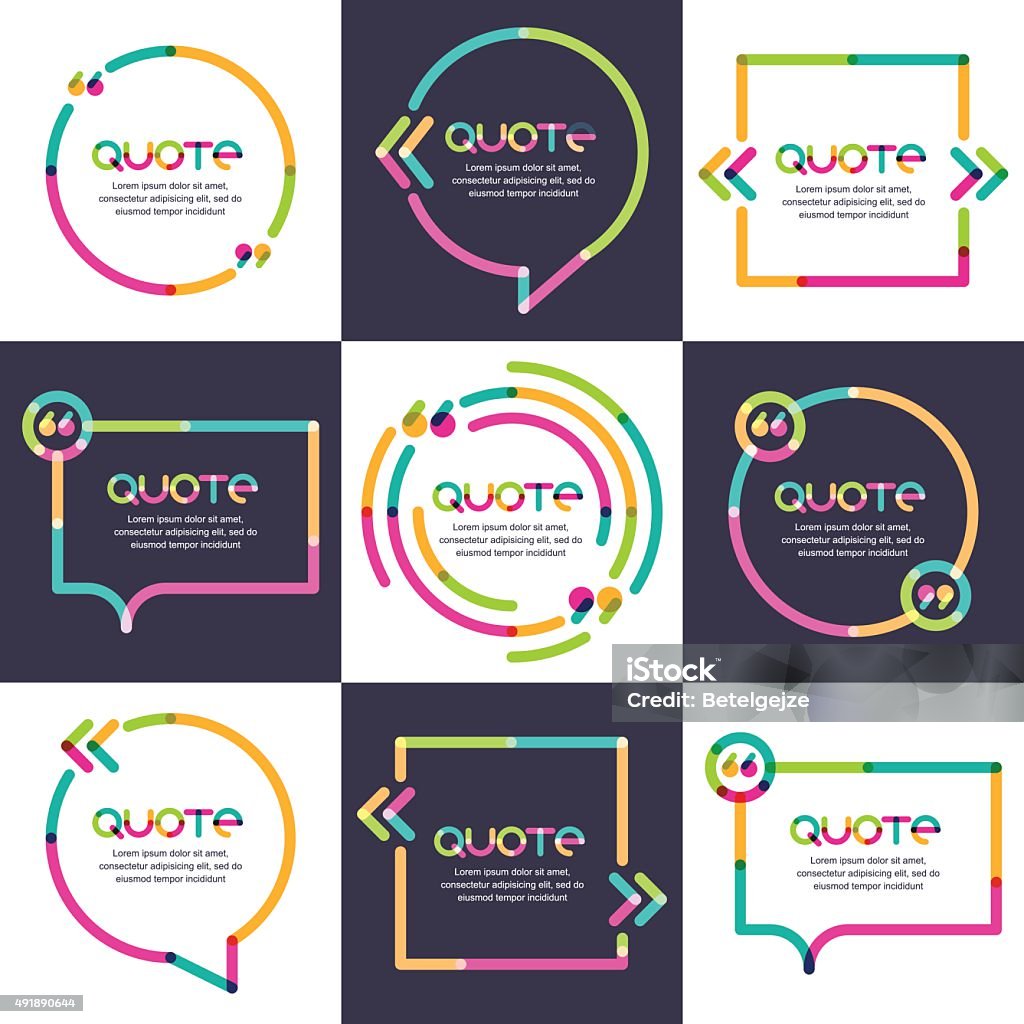 Quote Panel Vector Vector Set Of Quote Forms Template Multicolor Trendy Background Stock ...